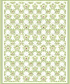 Green Floral Intertwined Elegant Pattern Rug