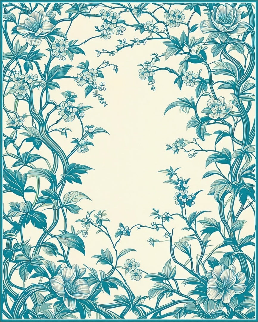 Art Nouveau Floral Vine Emerald Rug