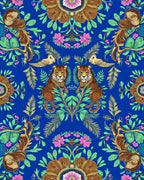 Majestic Floral Lion Pattern Rug