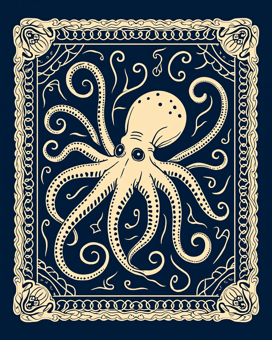 Classic Octopus Ornate Design Rug