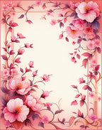 Pink Floral Garden Pattern Design Rug