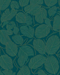 Gold Feather Patterned Deep Teal Rug