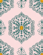Emerald Floral Medallion Pattern Rug