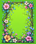 Vibrant Garden Floral Vine Pattern Rug