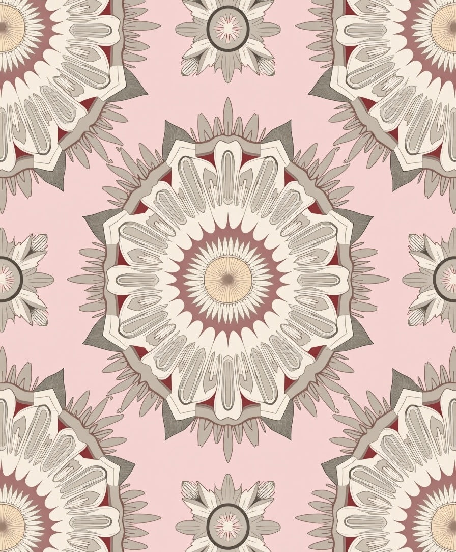 Intricate Floral Mandala Pattern Rug