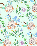 Pastel Botanical Whimsy Pattern Rug