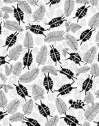 Monochrome Fern and Organic Pattern Rug