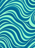 Teal Navy Wavy Waves Rug