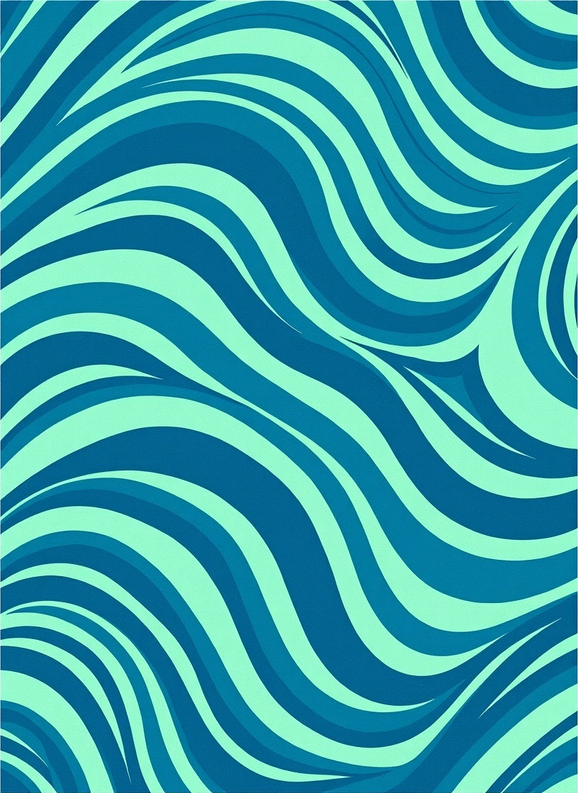 Teal Navy Wavy Waves Rug