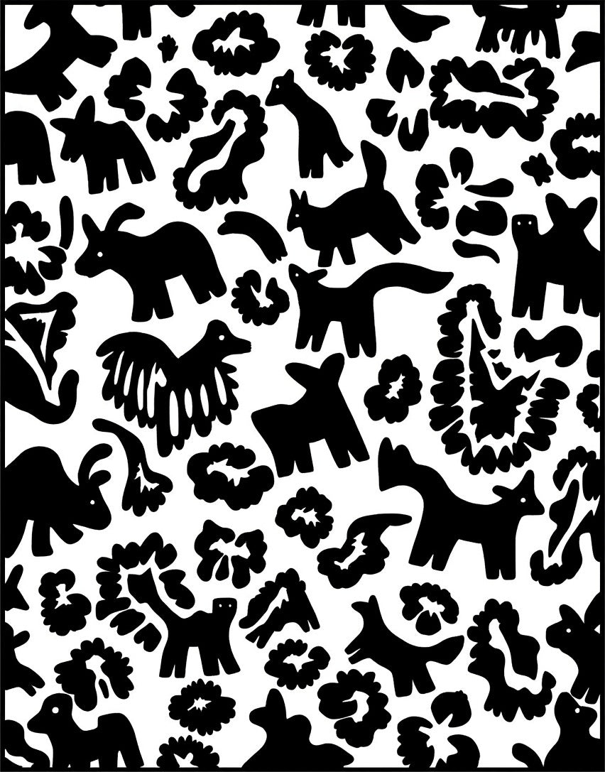 Whimsical Animals And Floral Pattern Design Rug