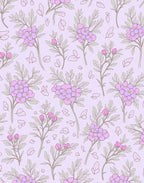 Pastel Floral Sprig Vine Pattern Rug