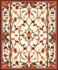 Ornate Floral Bordered Classic Design Rug