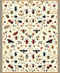 Insect Pattern With Floral Accents Rug