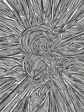 Abstract Line Art Sunburst Pattern Rug