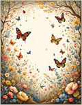 Whimsical Butterflies Floral Garden Rug
