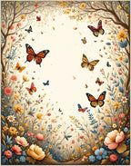 Whimsical Butterflies Floral Garden Rug