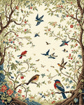Birds Among Floral Garden Branches Rug
