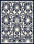 Art Nouveau Fan With Abstract Scrolls Rug