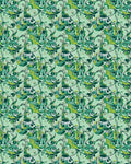 Abstract Green Swirl Floral Pattern Rug