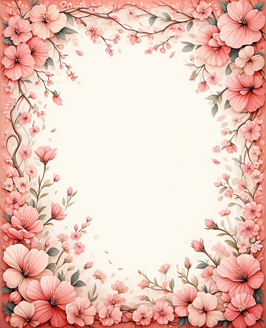 Sweet Pink Blossom Floral Pattern Rug