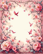 Floral Birds In Pink Garden Design Rug