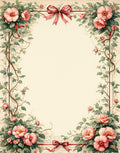 Vintage Pink Floral Vine Design Rug