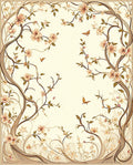 Elegant Floral Branches With Birds Design Rug
