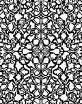 Intricate Black White Floral Pattern Rug