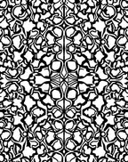 Intricate Black White Floral Pattern Rug