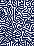 Abstract Navy Swirl Pattern Rug
