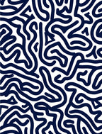 Abstract Navy Swirl Pattern Rug