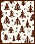 Brown Christmas Tree Snowflake Field Rug