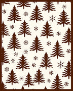 Brown Christmas Tree Snowflake Field Rug
