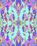 Vivid Abstract Floral Medallion Rug