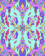 Vivid Abstract Floral Medallion Rug