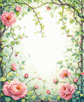 Pink Garden Blossoms Vine Pattern Rug