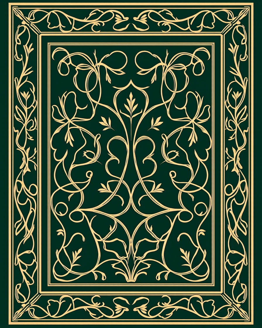 Elegant Floral Scrollwork Pattern Design Rug