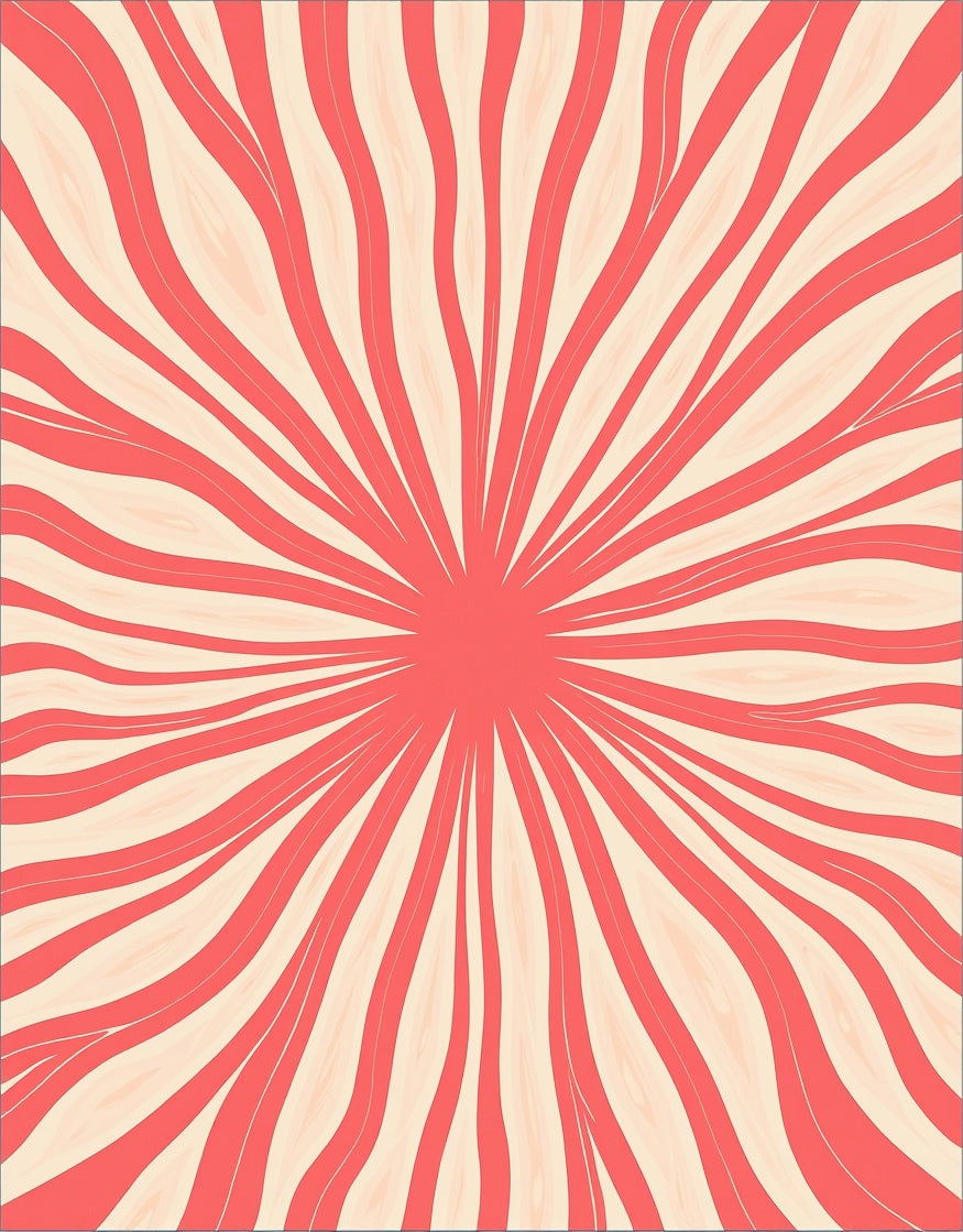 Radiant Sunburst Abstract Flowing Pattern Rug