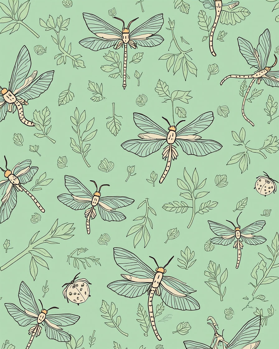 Dragonfly Botanical Garden Pattern Rug