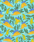 Playful Dinosaur Leaf Pattern Rug