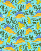 Playful Dinosaur Leaf Pattern Rug