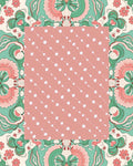 Coral Teal Floral Boho Pattern Rug
