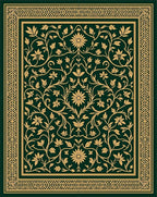 Emerald Golden Floral Arabesque Rug