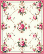 Vintage Rose Swirl Pattern Rug