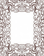 Ornate Abstract Paisley Border Design Rug