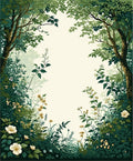 Lush Forest Flower Botanical Pattern Rug