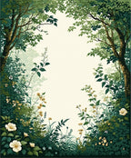 Lush Forest Flower Botanical Pattern Rug
