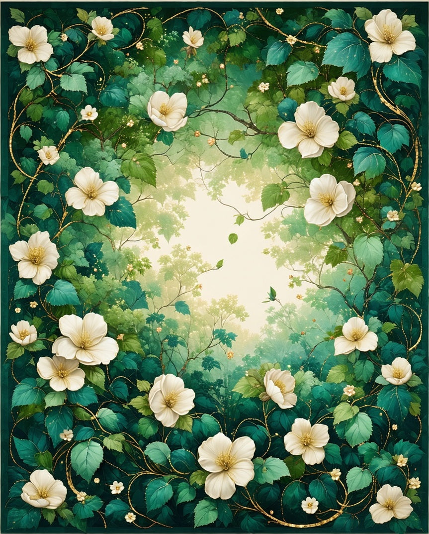 Enchanted Forest Floral Vines Rug