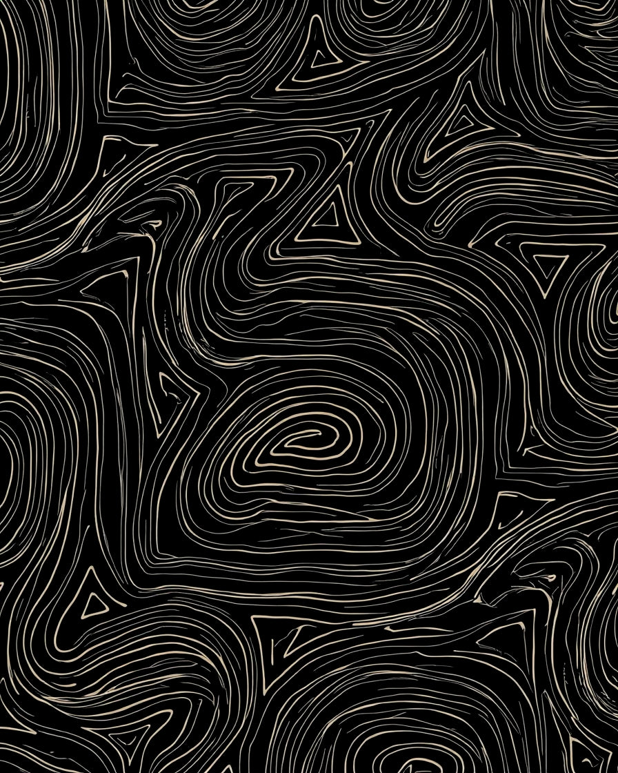 Abstract Swirls Geometric Lines Rug