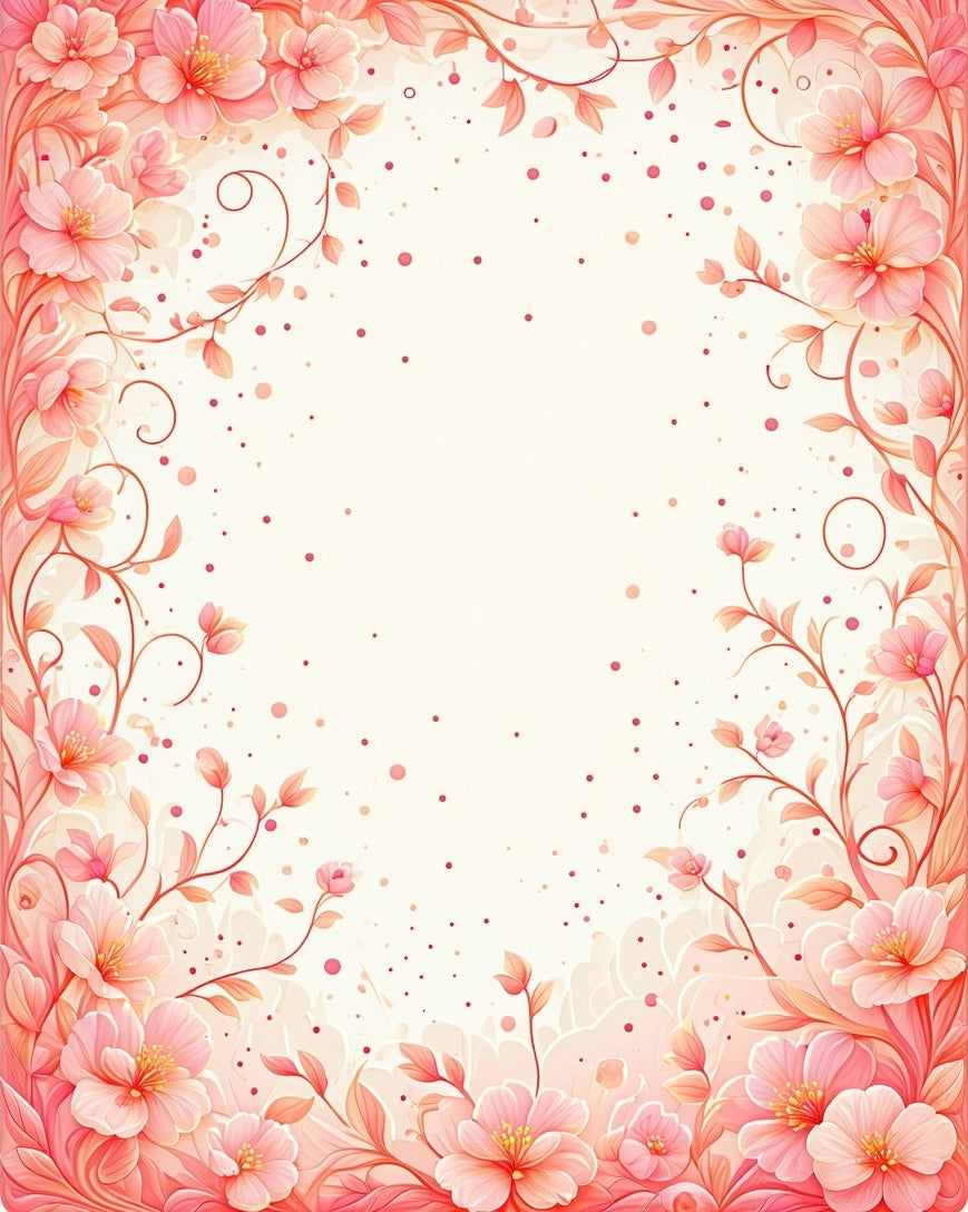 Soft Pink Blossom Floral Design Rug